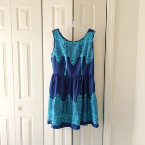 Kohl's Blue fit and flare skater dress, L / 12